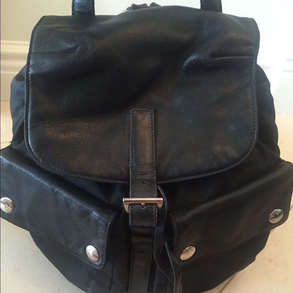 Prada Bag Black Leather& Nylon Backpack
